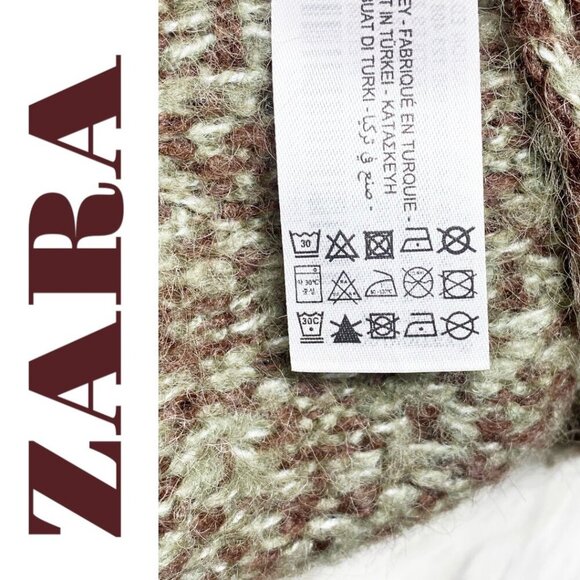 ZARA BLOGGER FAVE Wool Houndstooth Mock Neck Mini Sweater Dress, Large - Picture 9 of 12